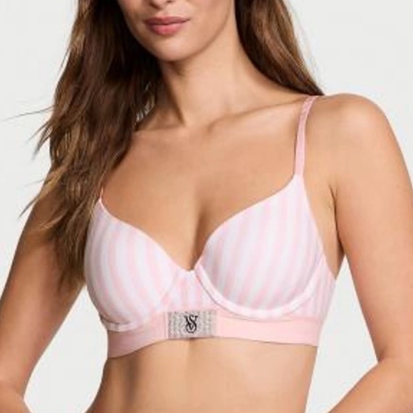 Victoria's Secret Pink and White Striped Bra - Picture 4 of 8